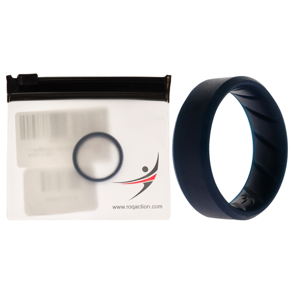 Silicone Wedding BR 8mm Edge Ring - Basic-Blue by ROQ for Men - 11 mm Ring - Picture 1 of 2